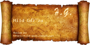 Hild Géza névjegykártya