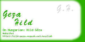 geza hild business card